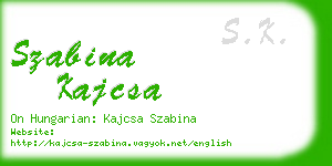 szabina kajcsa business card